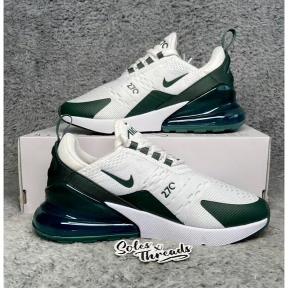 Nike Air Max 270 White Vintage Green Size 7 Women Sneakers HQ3421-100 - Picture 2 of 8